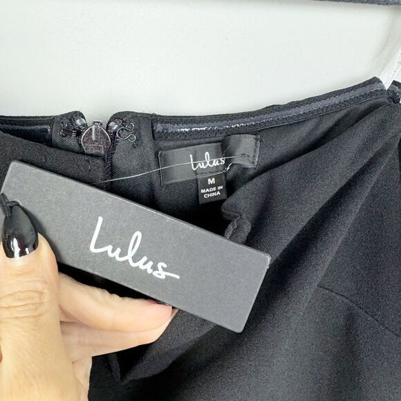 LULU’S | NEW Cheers To This Black Off the Shoulder Bodycon Dress Women’s Size M - Picture 7 of 10